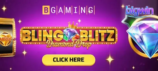 Tampilan visual Bling Blitz Diamond Drop dengan tema permata mewah