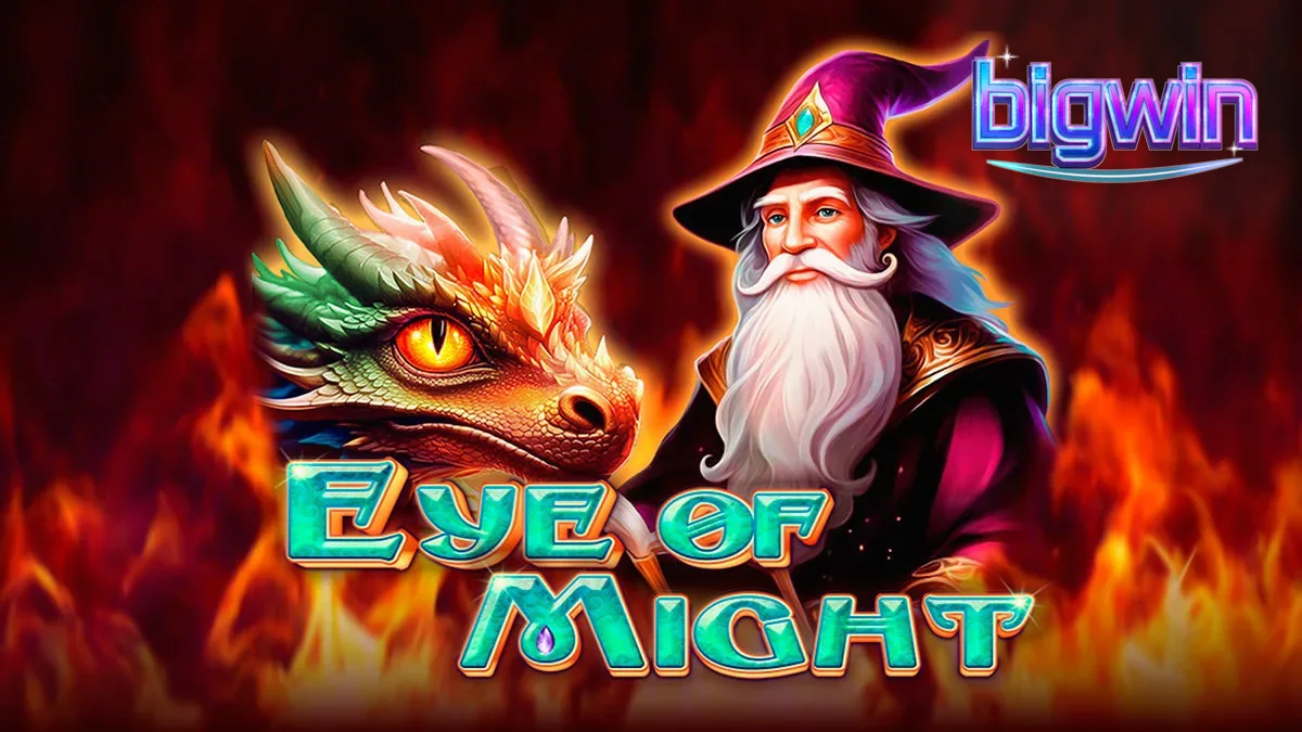 Tampilan visual slot Eye of Might dengan elemen fantasi dan simbol magis