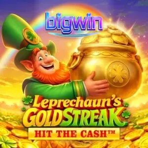 Tampilan visual slot Leprechaun’s Gold Streak dengan elemen emas dan tema Irlandia